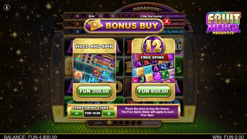 Fruit Merge Megapots - bonus buy window